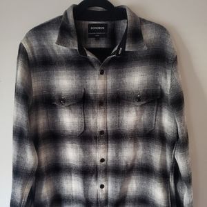 Bonobos Gray Plaid Heavyweight Flannel Slim-Fit Button-Down Longsleeve Shirt